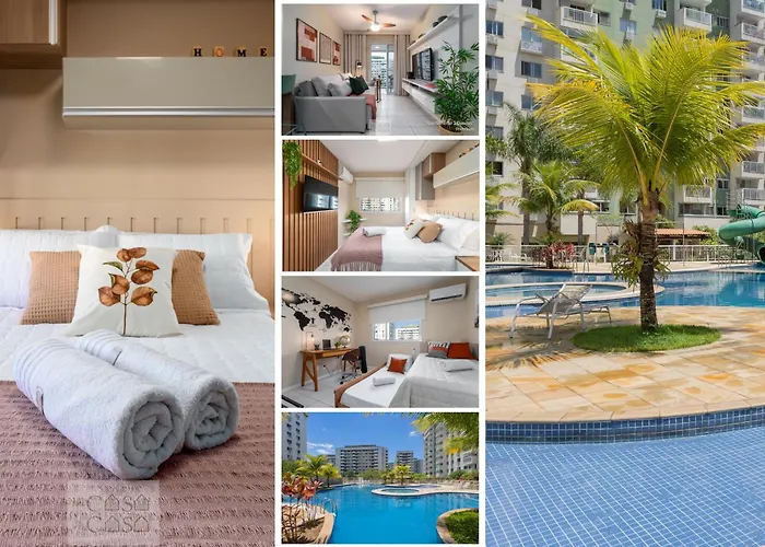 2 QUARTOS a 200m RIOCENTRO em CONDOMINIO com PISCINA, Estacionamento e Portaria 24h - Area de LAZER tambem para CRIANCAS - Wi-Fi 120mbps e Cozinha Completa